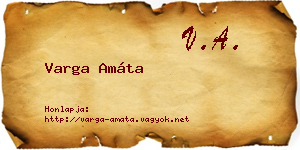 Varga Amáta névjegykártya
